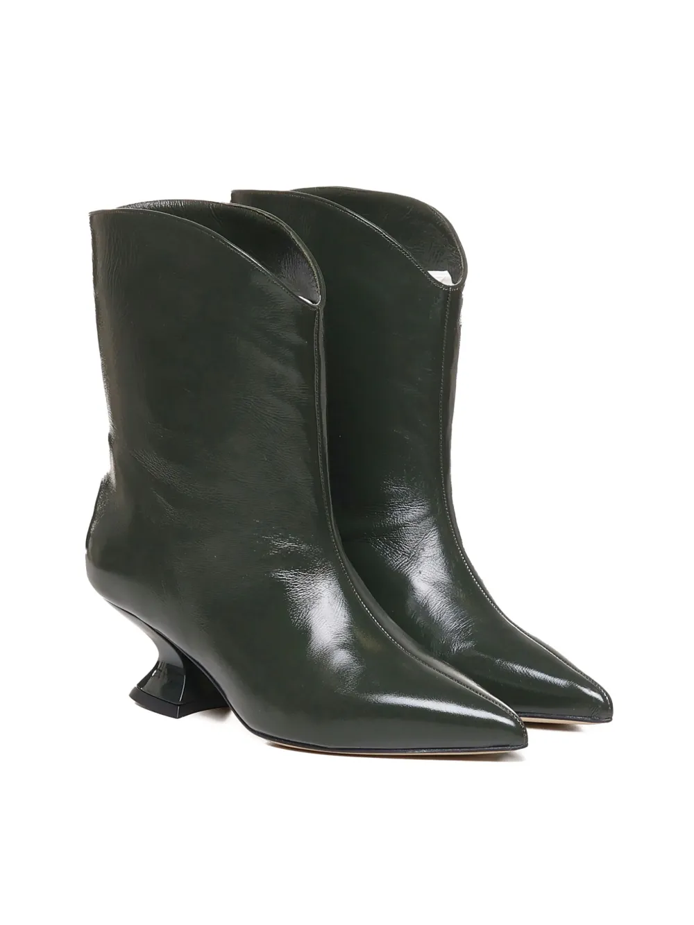 ALCHIMIA pointed-toe sculpted-heel ankle boots Green