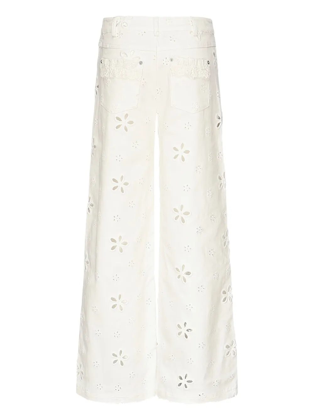 For Love And Lemons eyelet-embroidered jeans - Light and natural