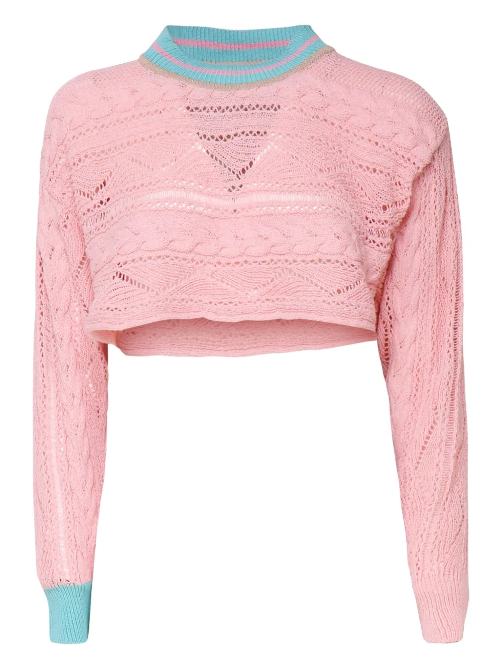 Akep Gehaakte cropped trui Roze