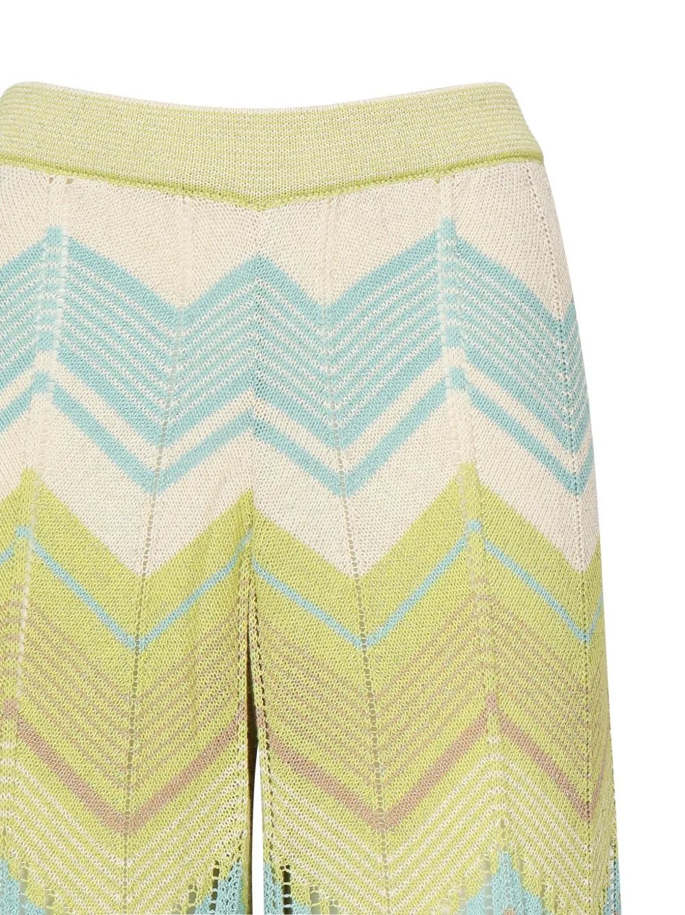 Akep chevron-pattern wide-leg trousers Groen