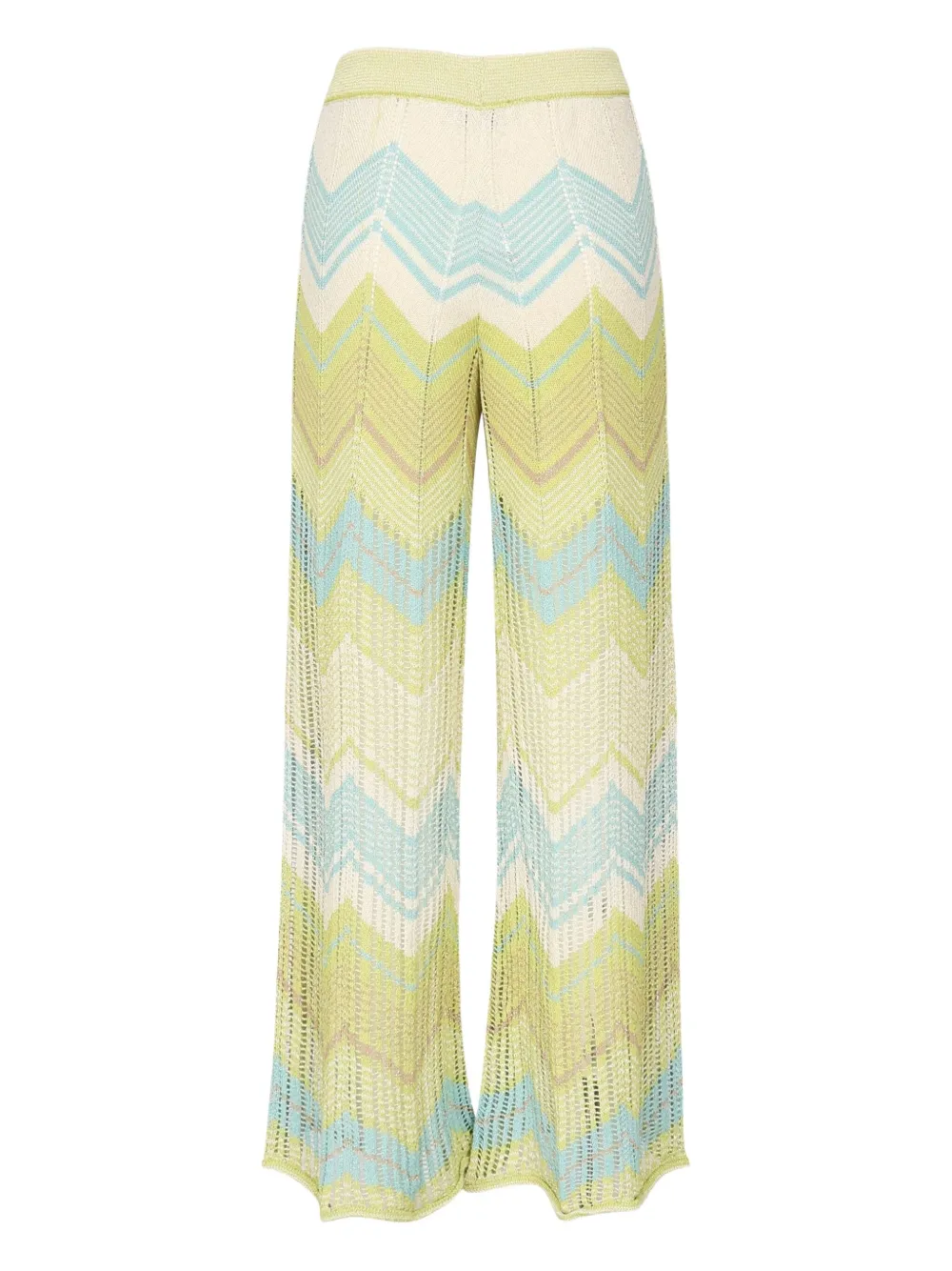Akep chevron-pattern wide-leg trousers Groen
