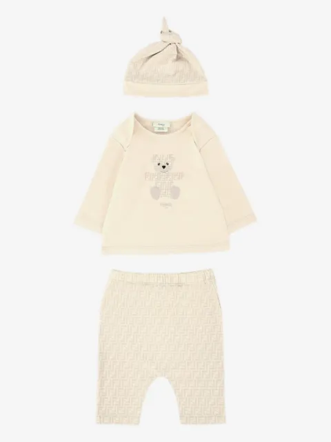 Fendi Kids FF motif teddy-print tracksuit