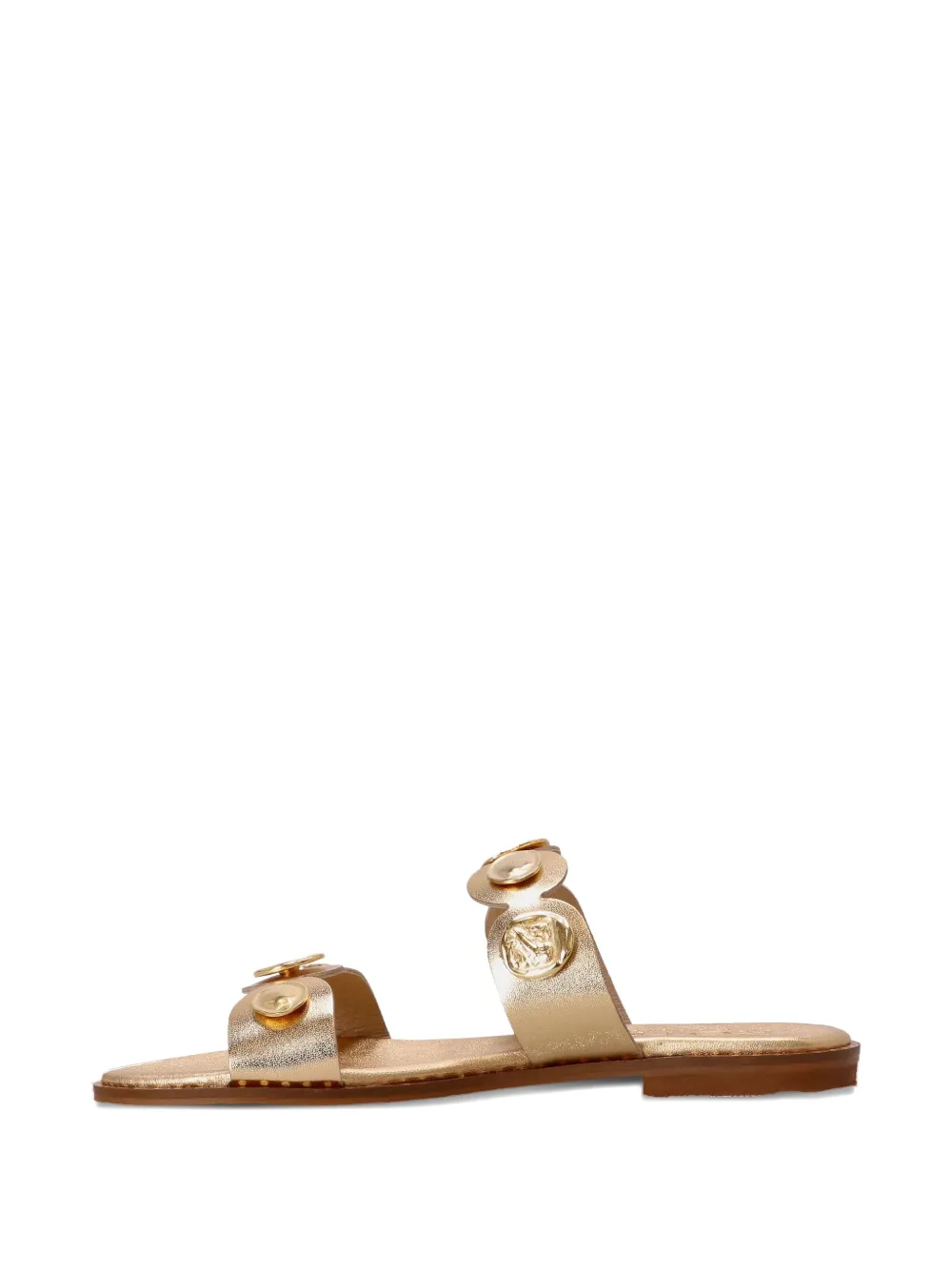 Kotris Sandals leather double-strap sandals Gold