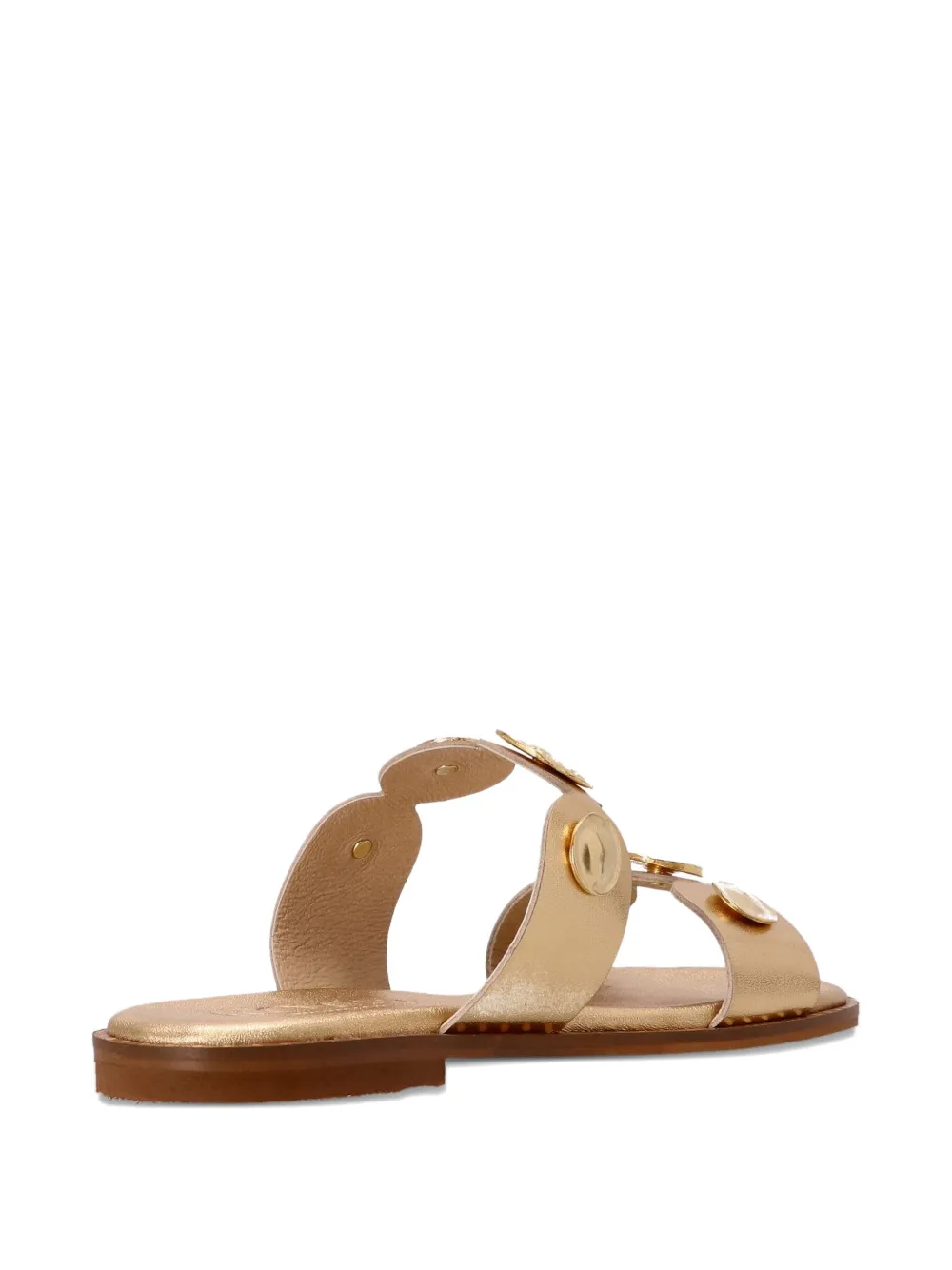 Kotris Sandals leather double-strap sandals Gold