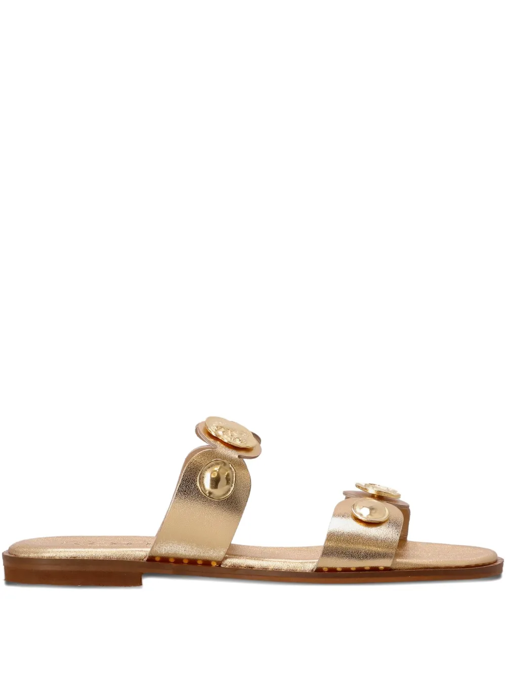 Kotris Sandals Leather Double-strap Sandals In Gold