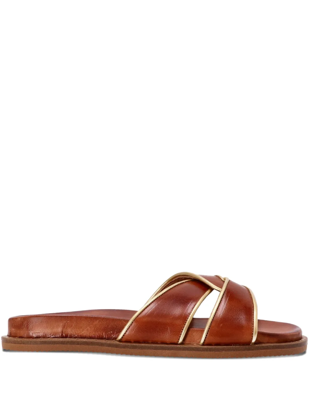 Kotris Sandals leather cross-strap sandals Brown