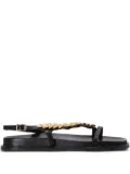 Kotris Sandals leaf-embellished buckle sandals - Black