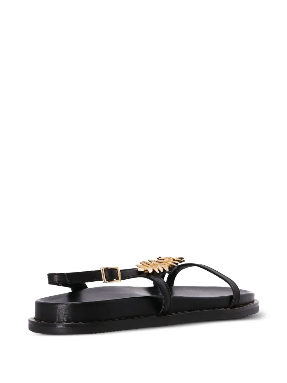 Kotris Sandals leaf-embellished buckle sandals Black