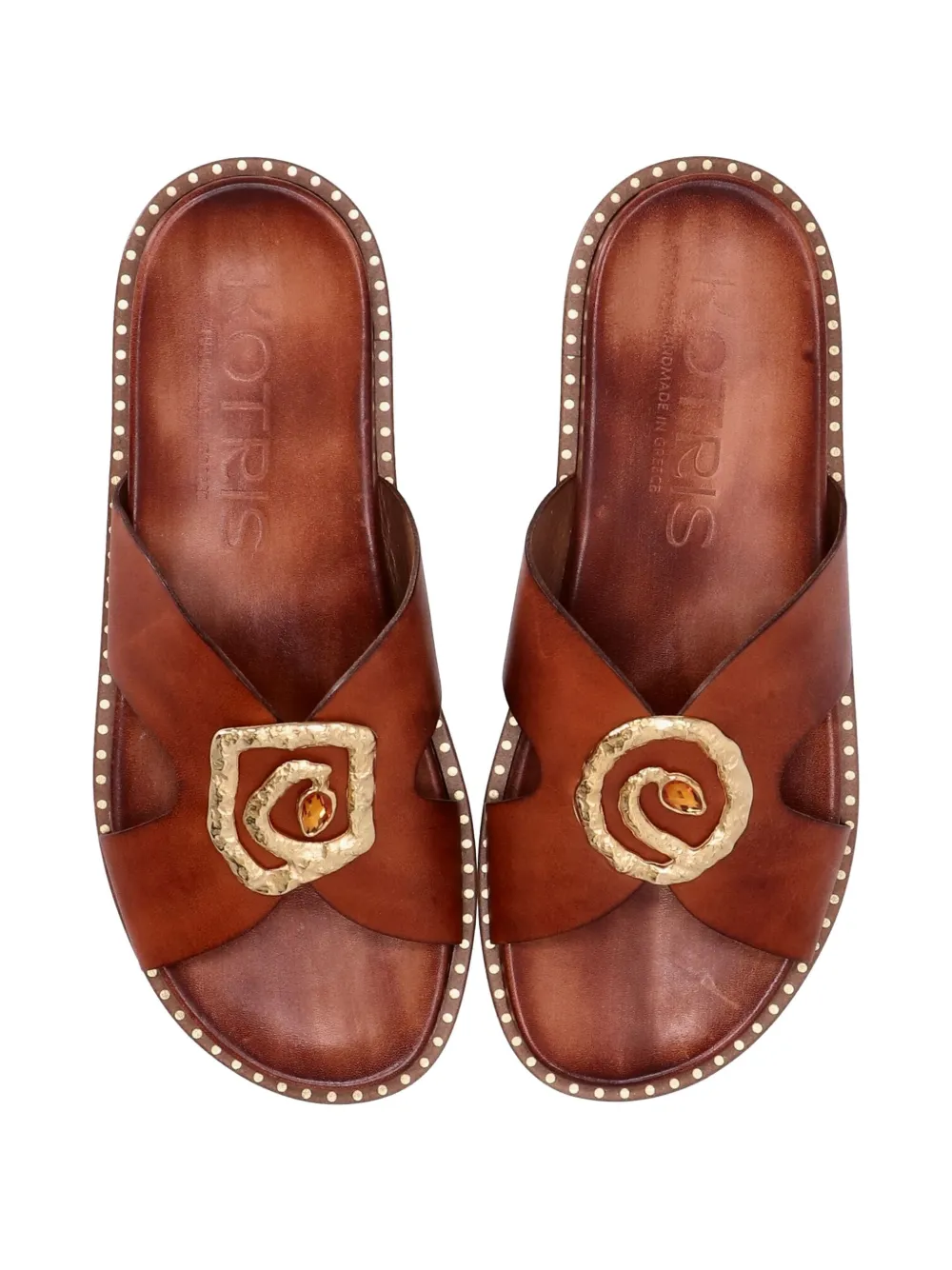 Kotris Sandals Leather Embellished Sandals In Brown