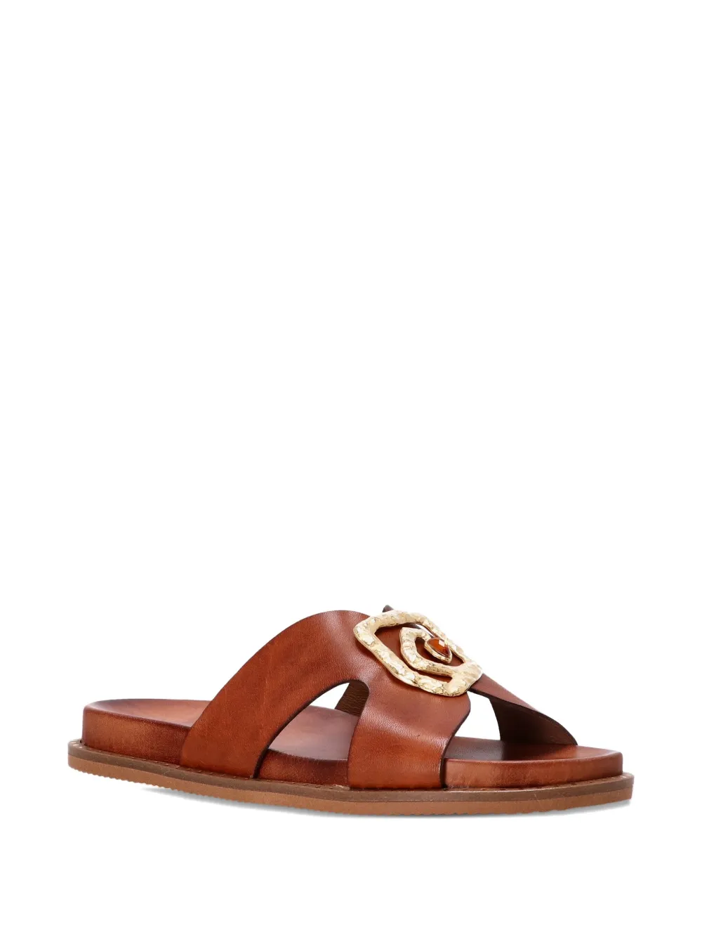 Kotris Sandals Leather Embellished Sandals In Brown