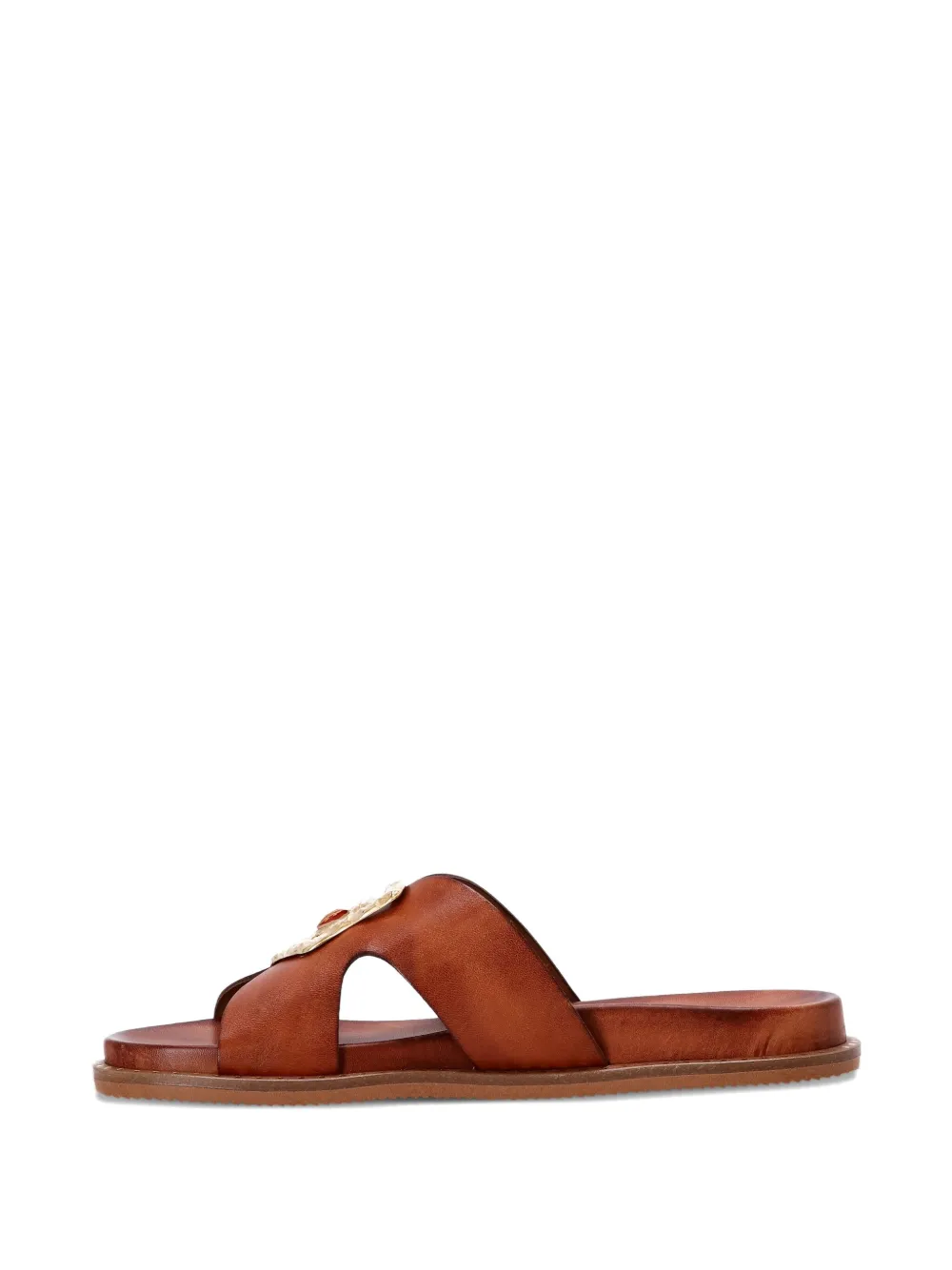 Kotris Sandals Leather Embellished Sandals In Brown