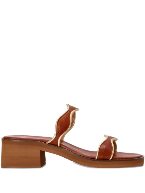 Kotris Sandals Kymata wave-detail leather sandals