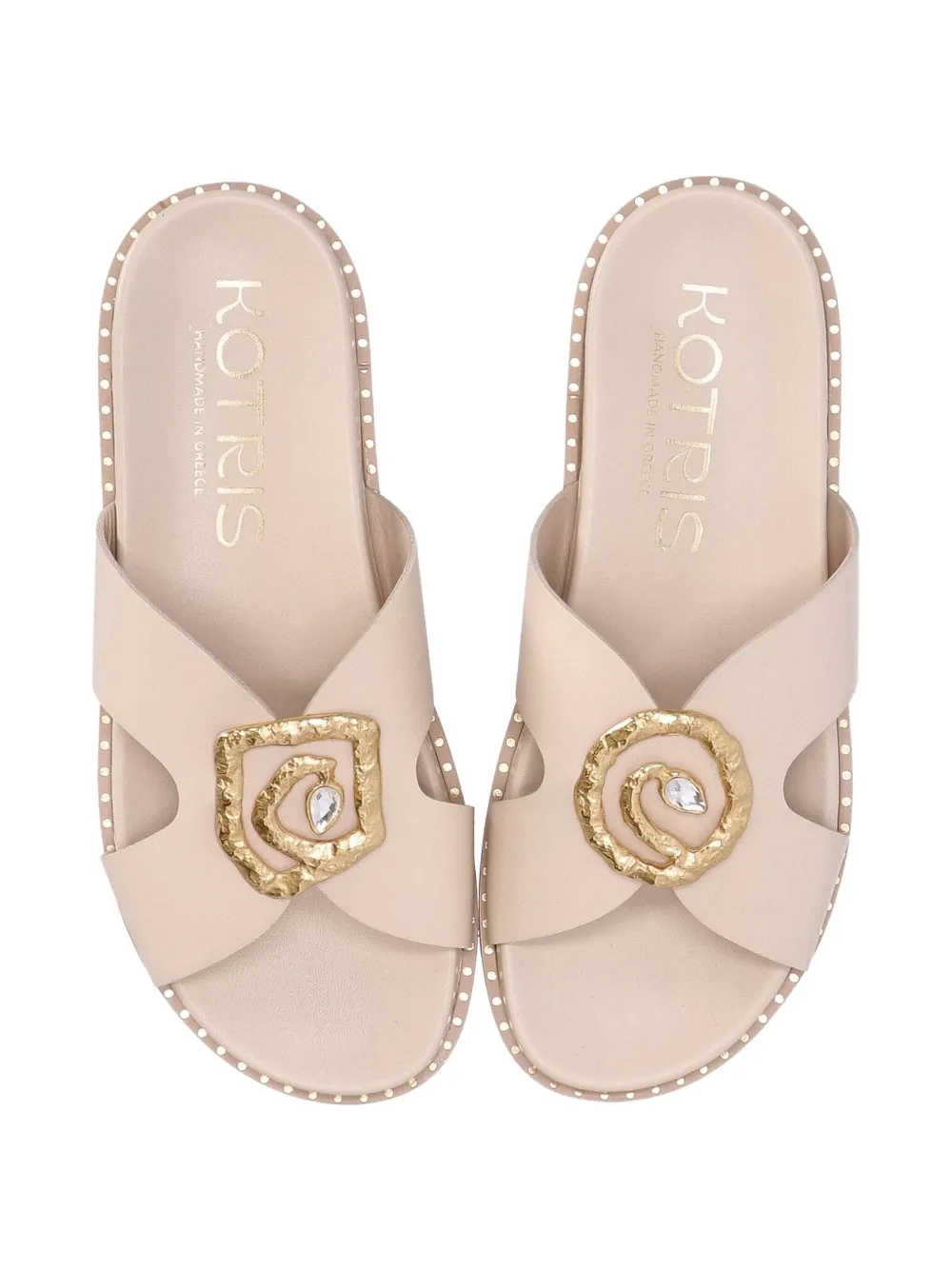 Kotris Sandals Embellished Leather Sandals In Neutral
