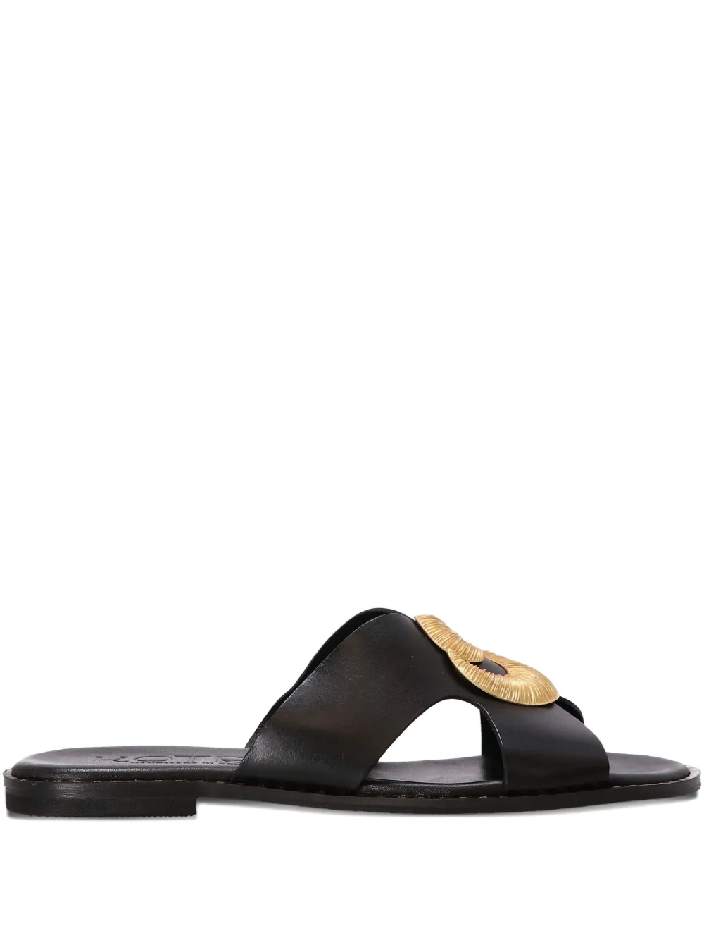 Kotris Sandals Leather Cross-strap Sandals In Black