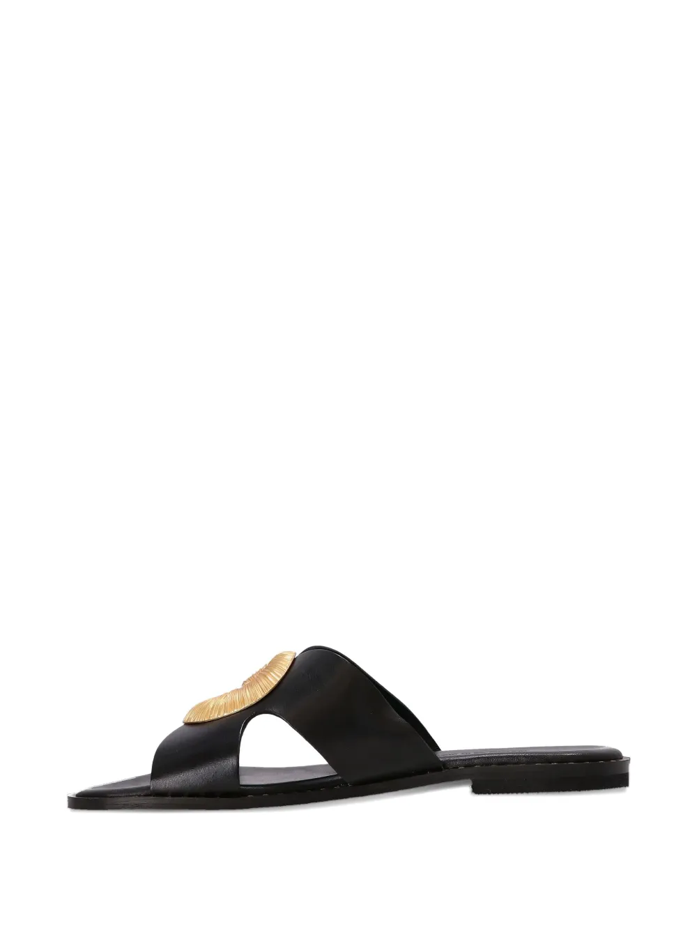Kotris Sandals Leather Cross-strap Sandals In Black
