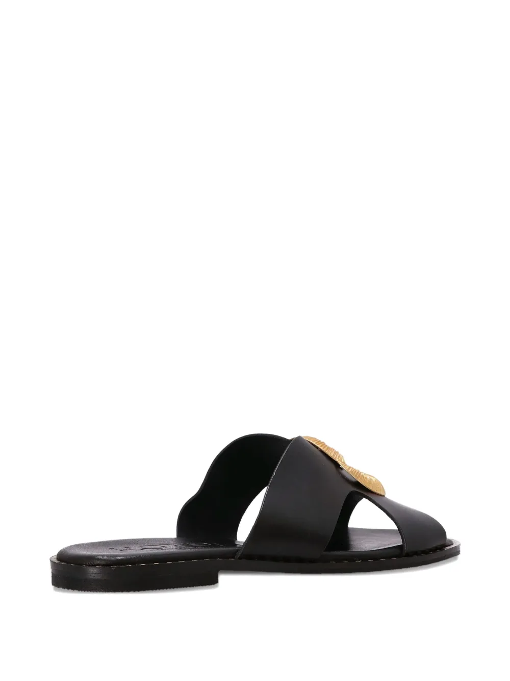 Kotris Sandals Leather Cross-strap Sandals In Black