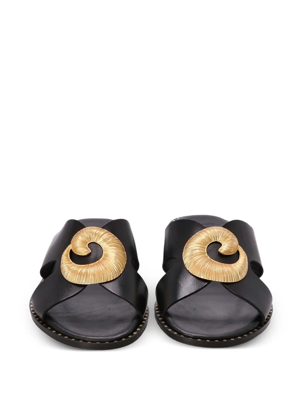 Kotris Sandals Leather Cross-strap Sandals In Black
