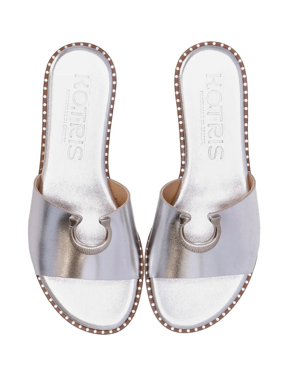 Kotris Sandals horseshoe-detail leather sandals Silver
