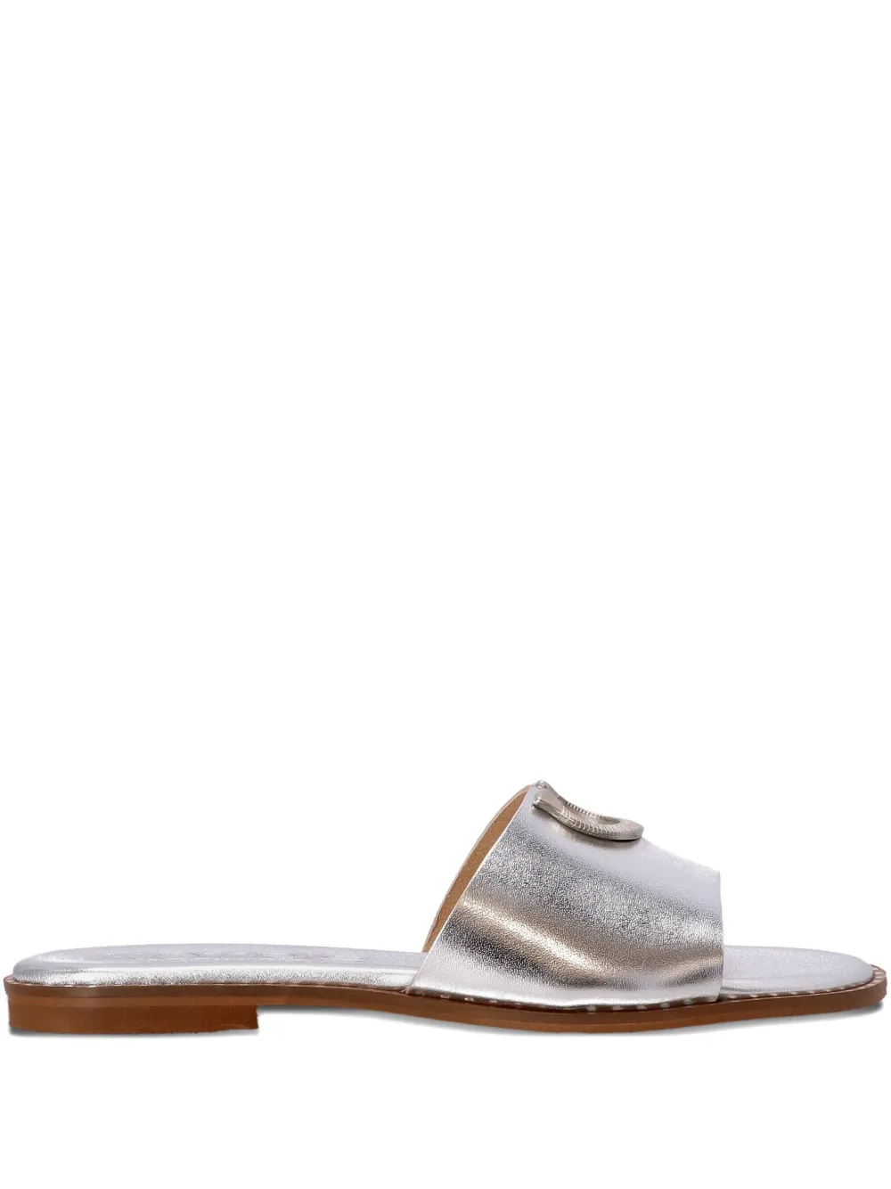 Kotris Sandals Horseshoe-detail Leather Sandals In Silver