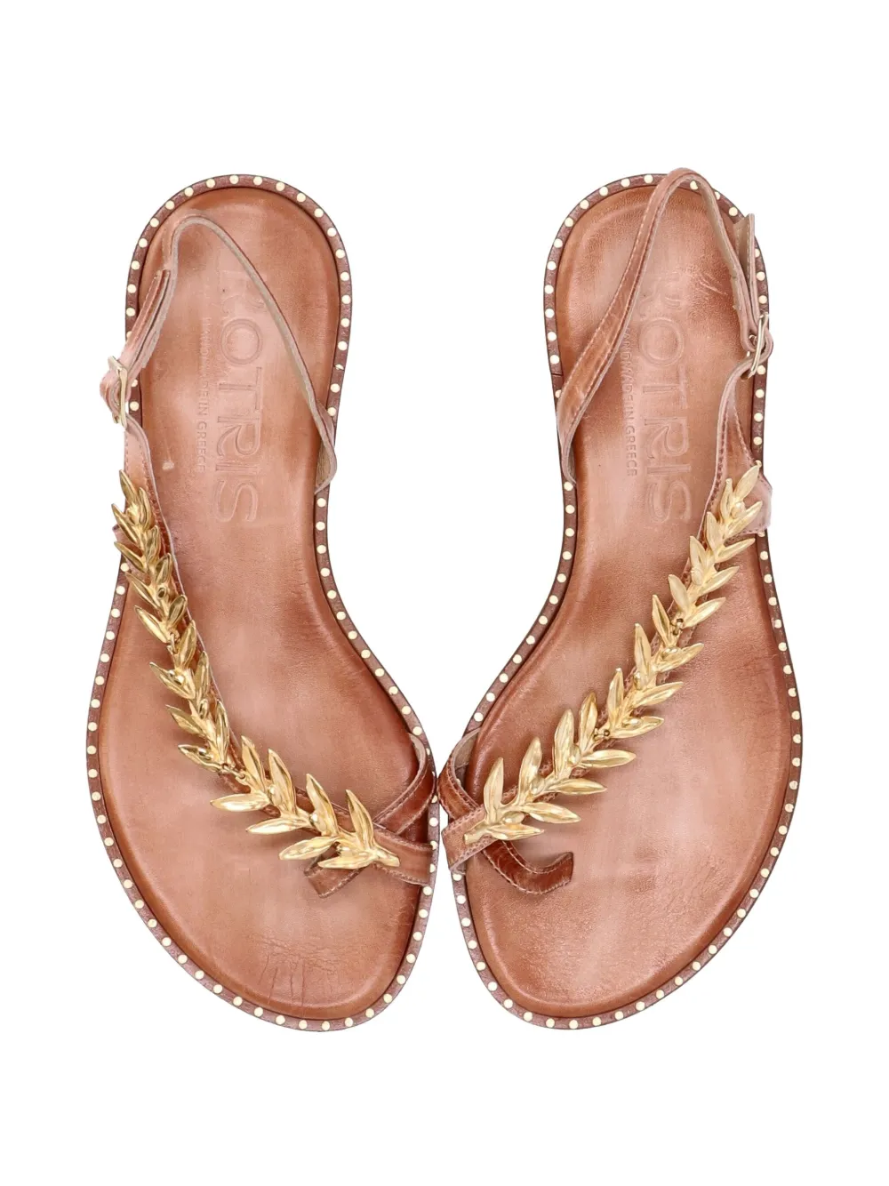 Kotris Sandals leaf-embellished slingback sandals Neutrals