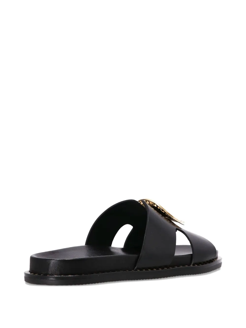 Kotris Sandals Leather Medallion Sandals In Black
