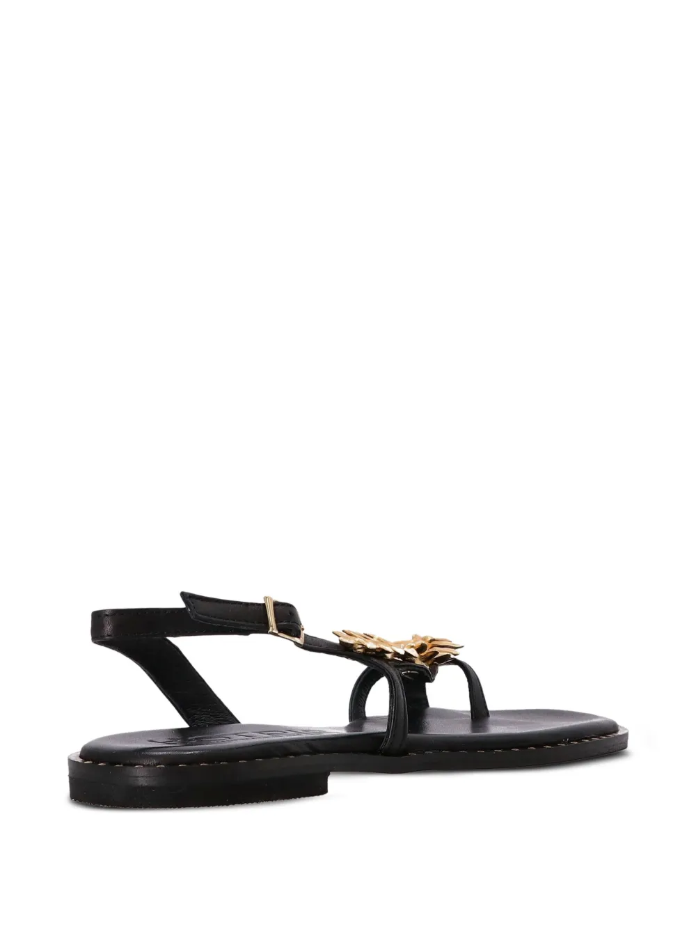 Kotris Sandals leaf-embellished slingback sandals Black