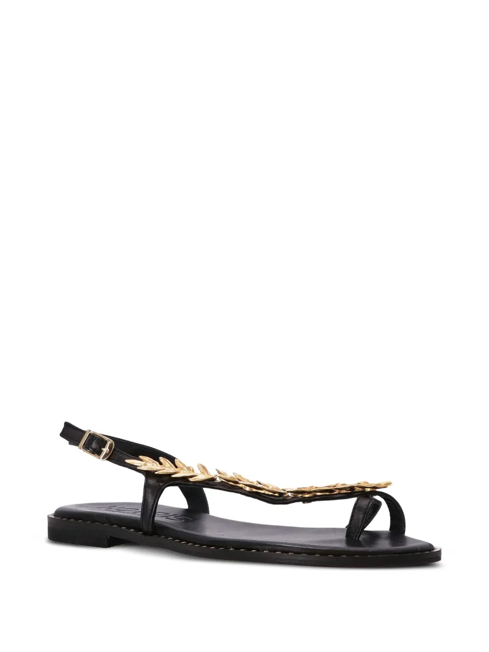 Kotris Sandals leaf-embellished slingback sandals Black