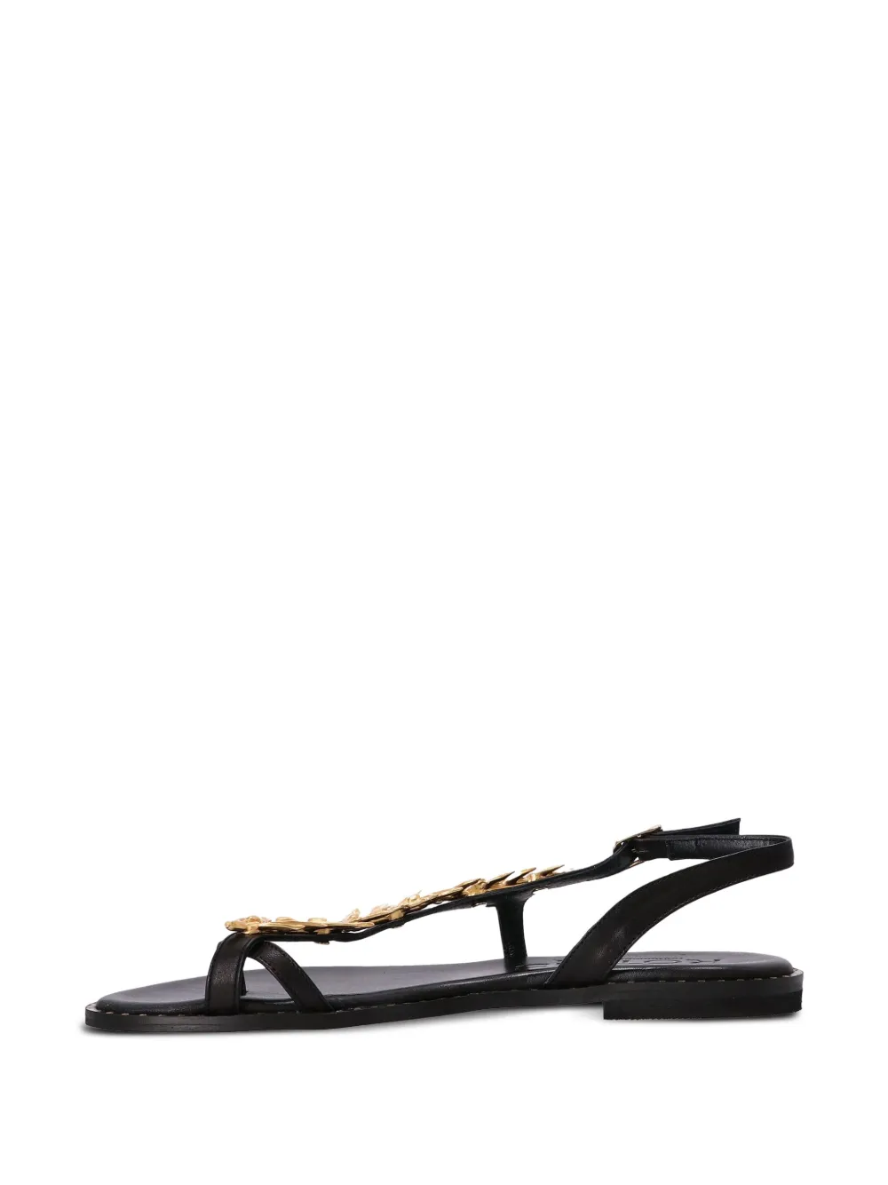 Kotris Sandals leaf-embellished slingback sandals Black