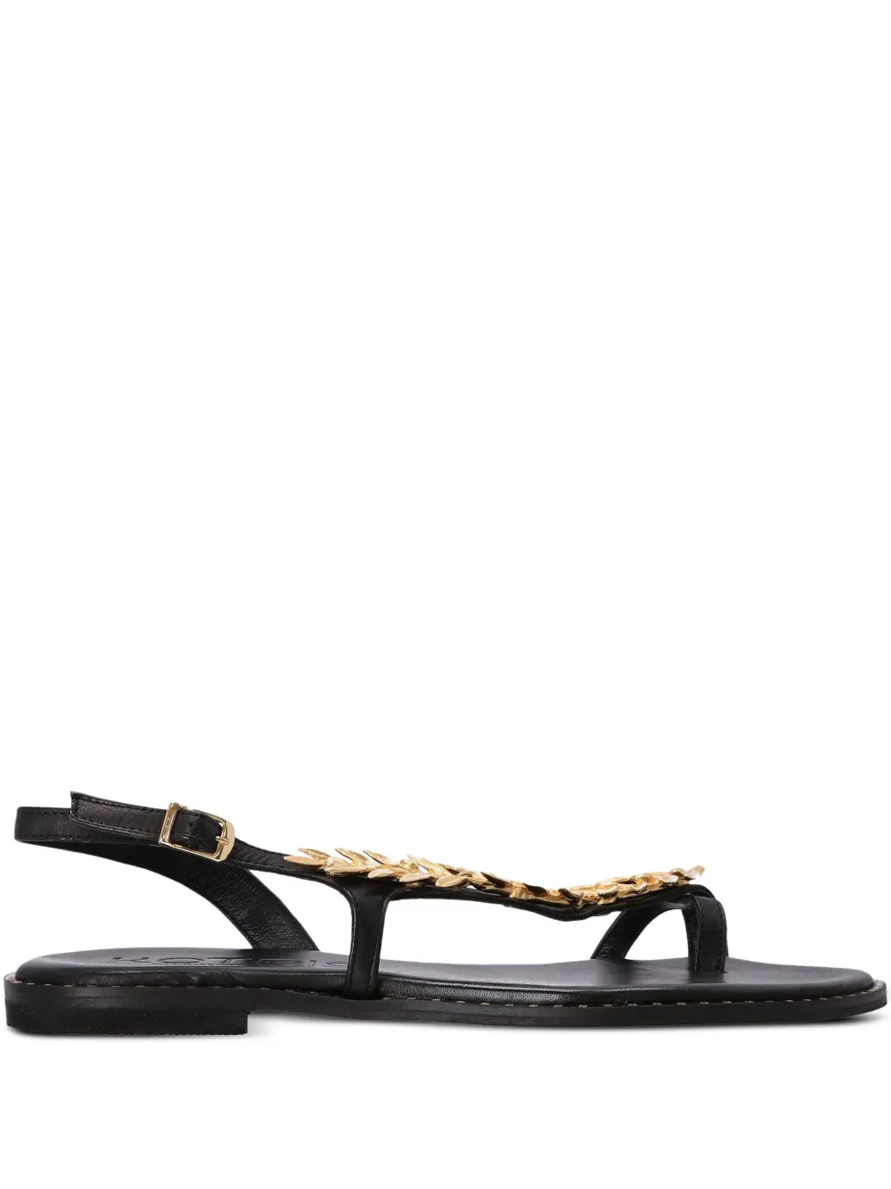 Kotris Sandals leaf-embellished slingback sandals Black