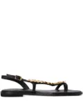 Kotris Sandals leaf-embellished slingback sandals - Black