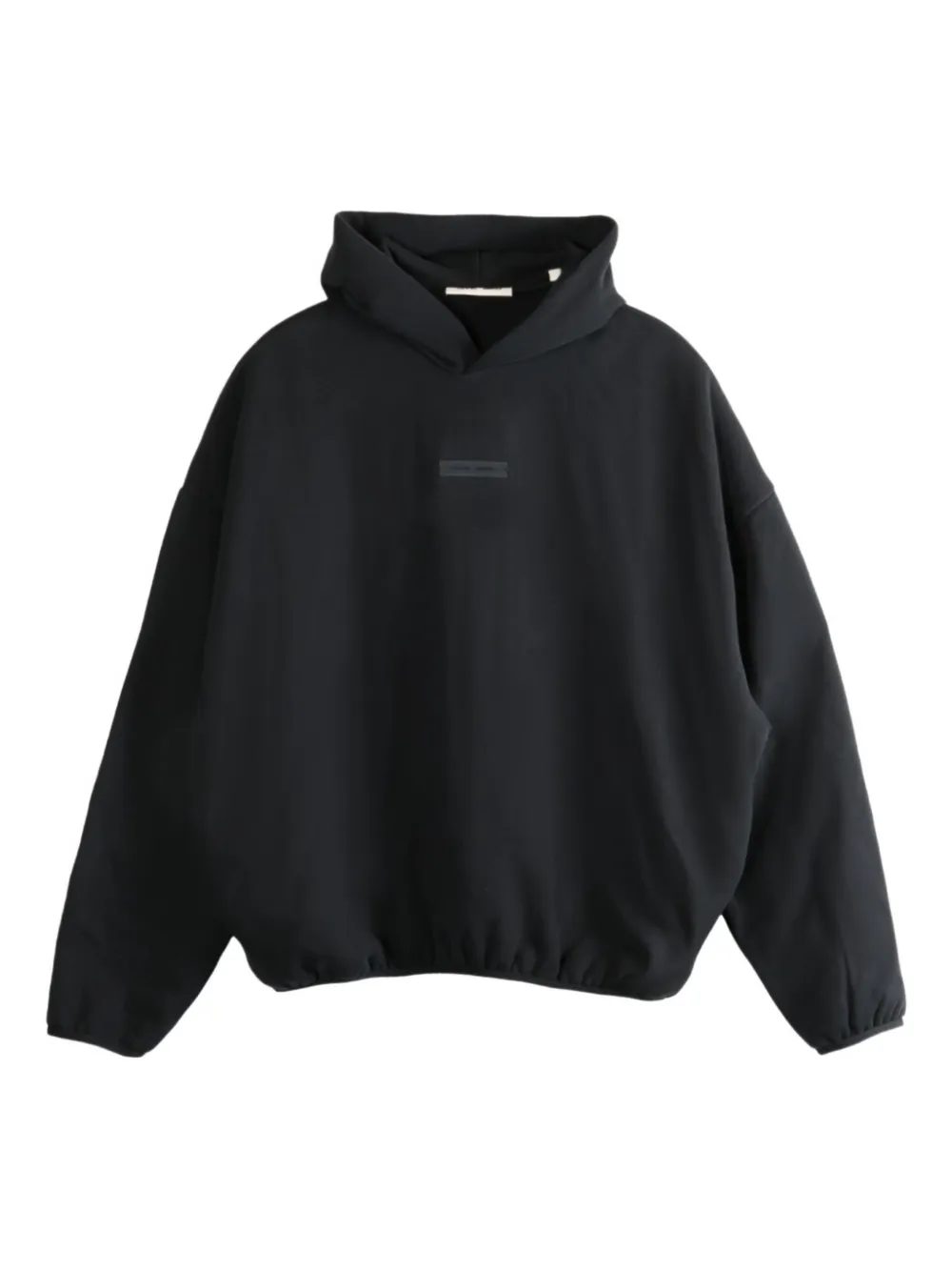 Essentials Logo-plaque Hoodie In Black