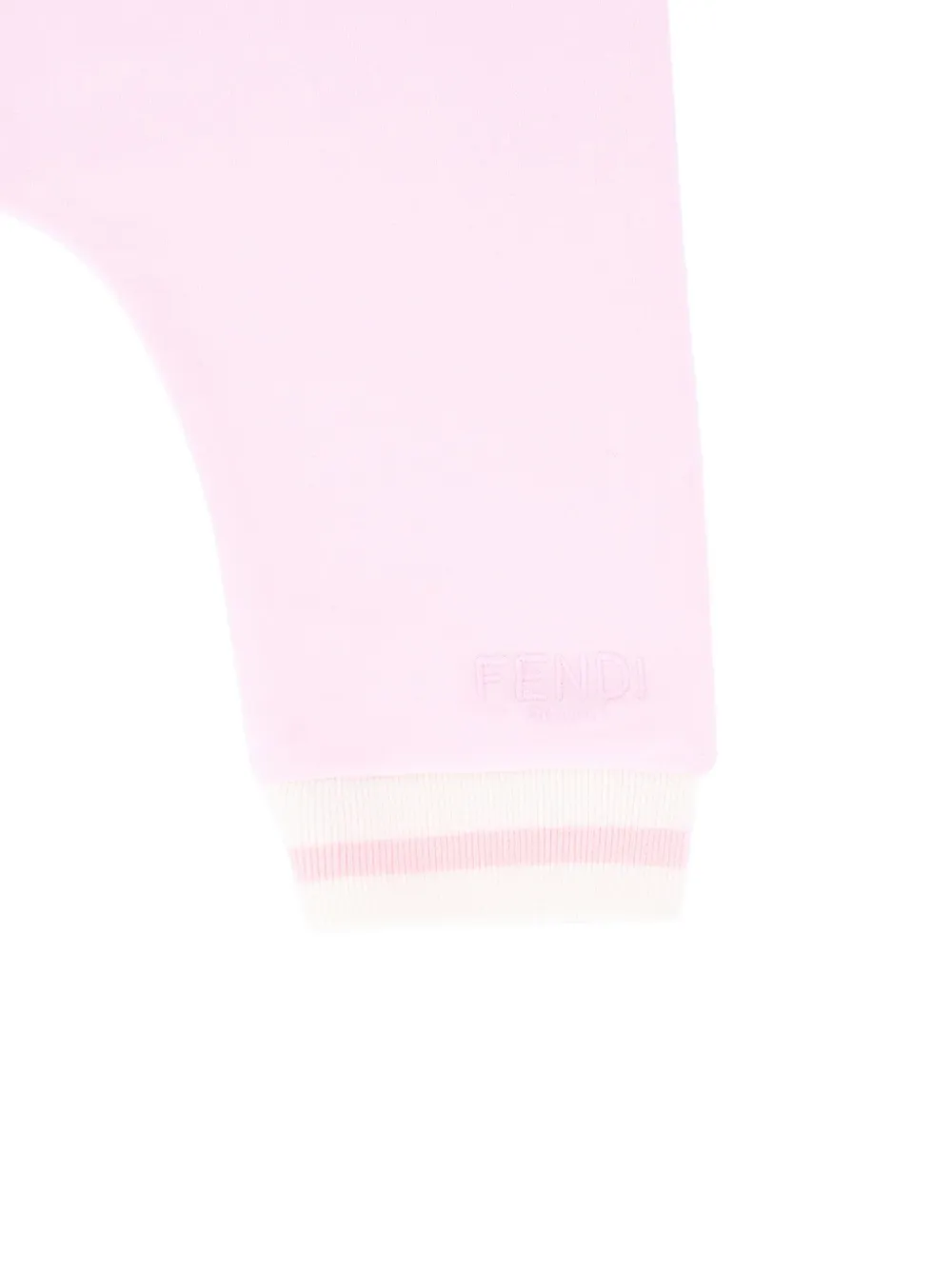 Fendi Kids Joggingbroek met geborduurd logo en geribbelde manchetten Roze