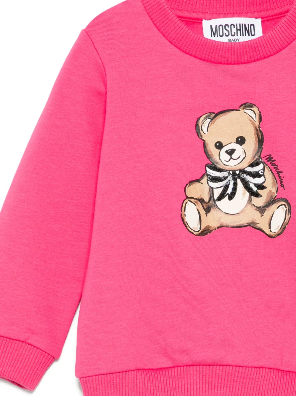 Moschino Kids bear-print sweatshirt Roze