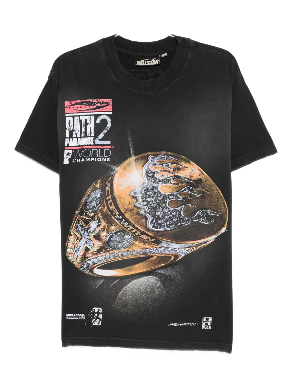 HELLSTAR ring-graphic crew-neck T-shirt Zwart