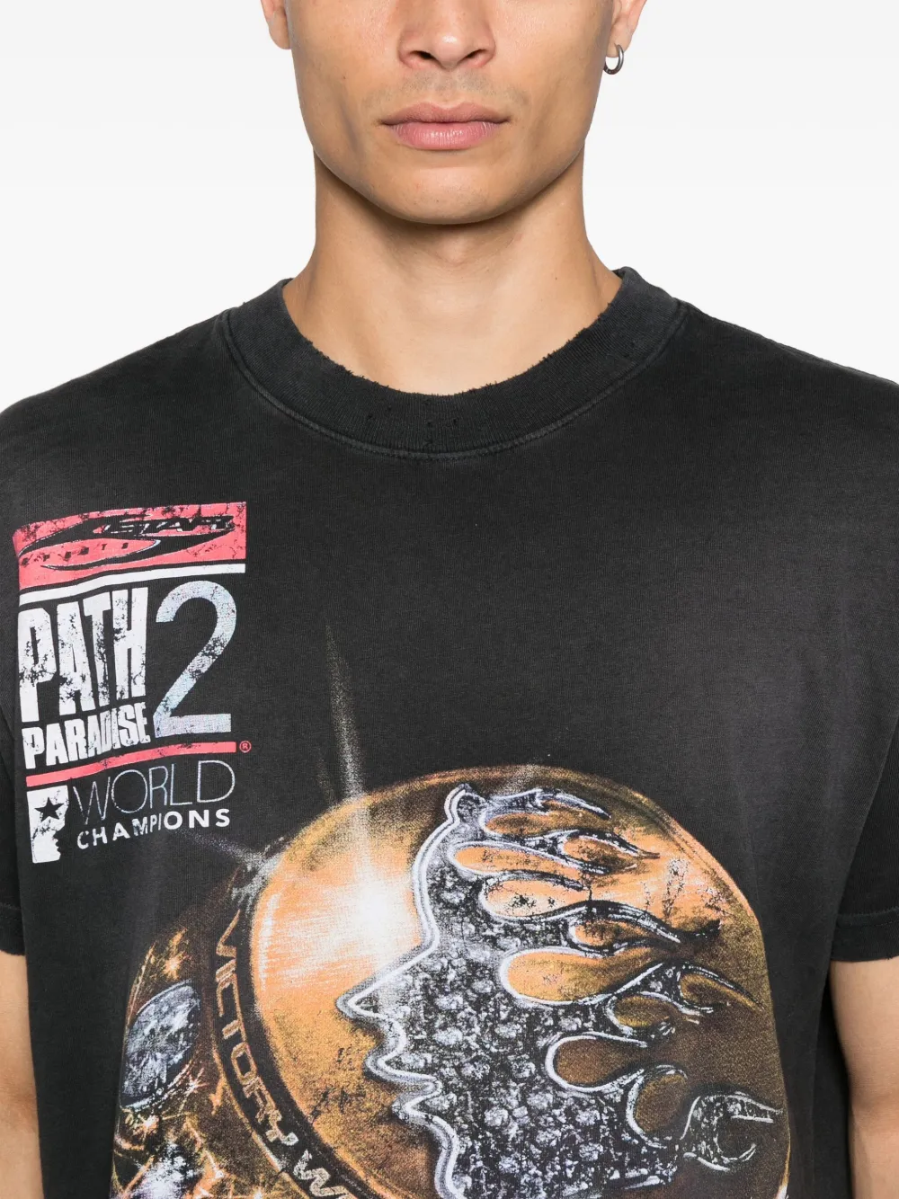 HELLSTAR ring-graphic crew-neck T-shirt Zwart