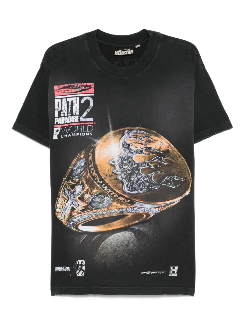 HELLSTAR ring-graphic crew-neck T-shirt | Black | Image 1