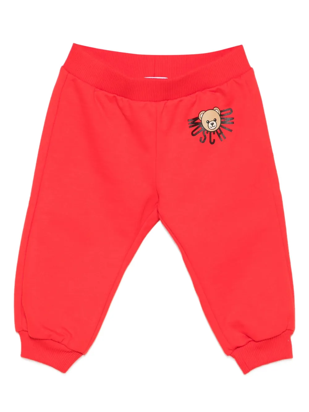 Moschino Kids Teddy Bear-print jersey track pants Rood