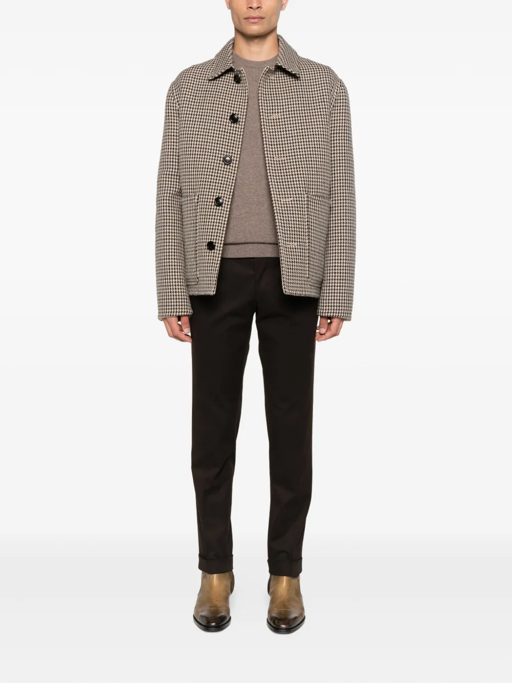 Corneliani Wollen trui met ronde hals Beige