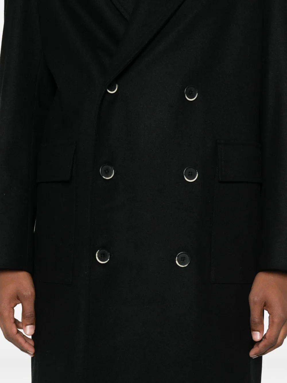 Barena double-breasted patch-pocket coat Zwart