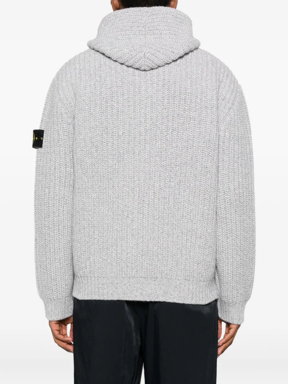 Stone Island fisherman's-knit cardigan Grijs