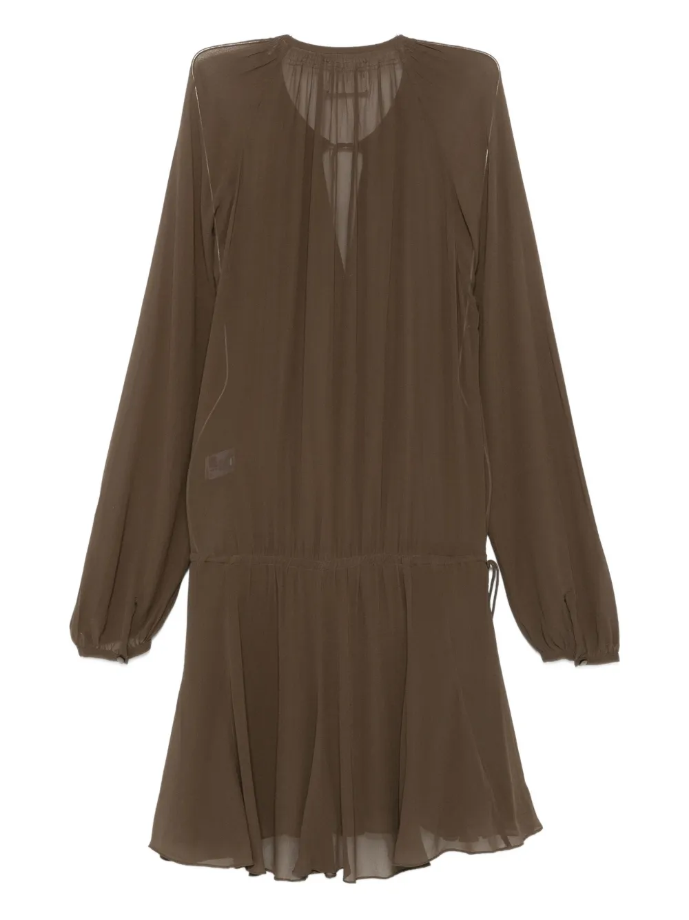 Isabel Marant Étoile Pleated Drawstring Dress In Brown