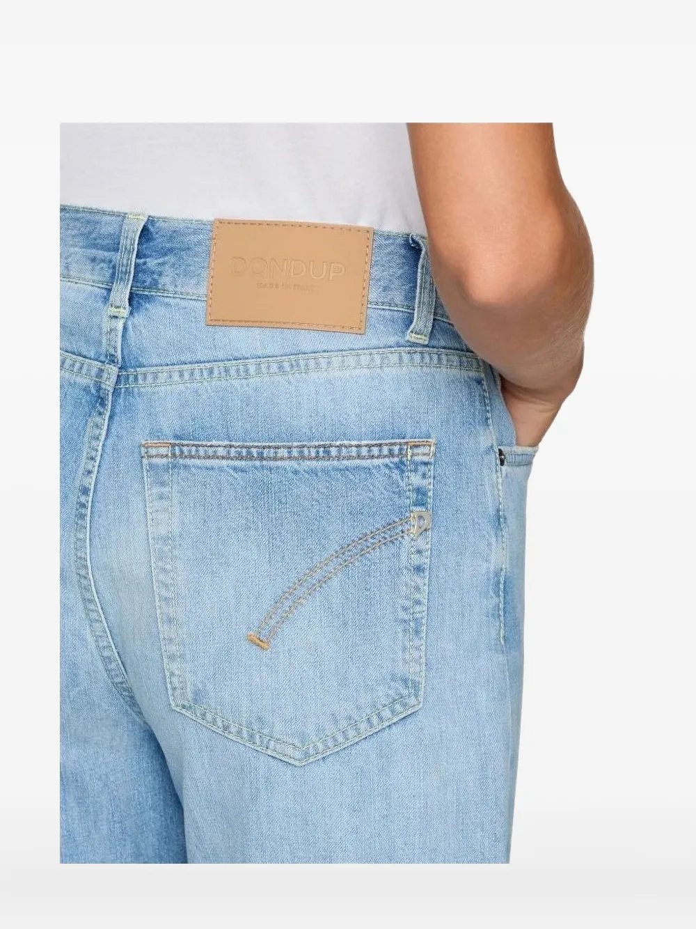 Dondup Distressed Wide-leg Jeans In Blue