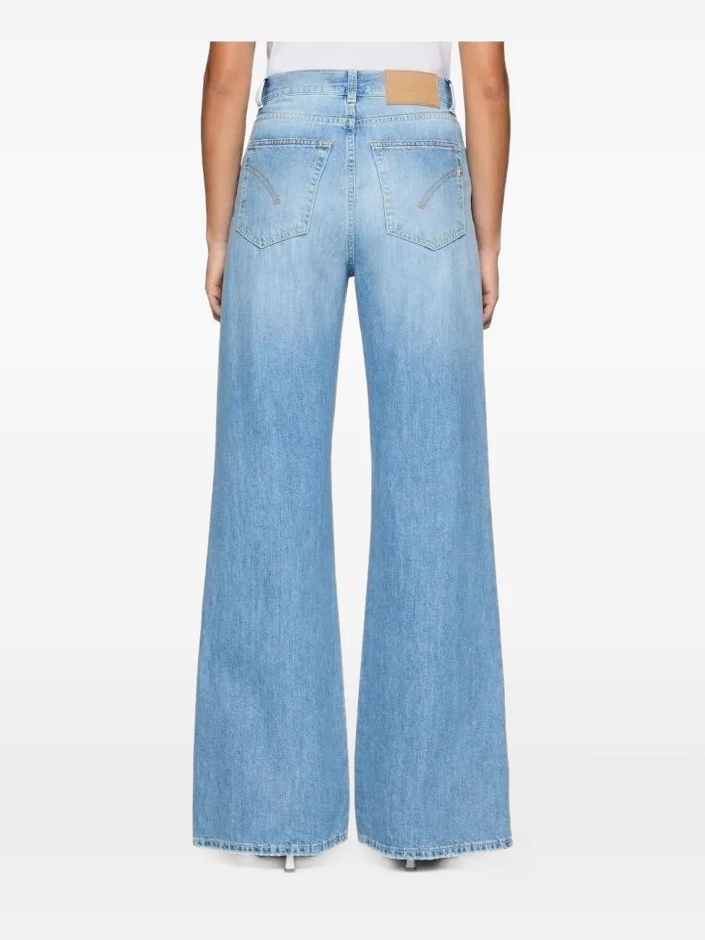 Dondup Distressed Wide-leg Jeans In Blue