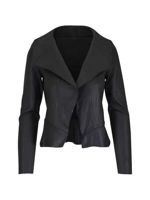 KZ_K STUDIO draped-lapels leather jacket