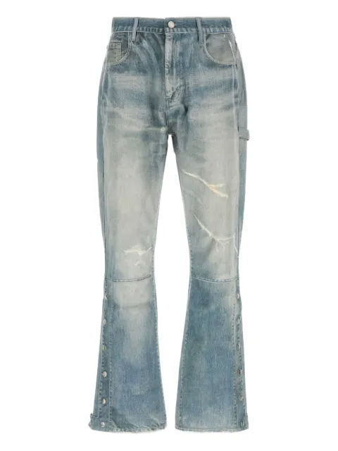 Purple Brand button-fastening distressed jeans
