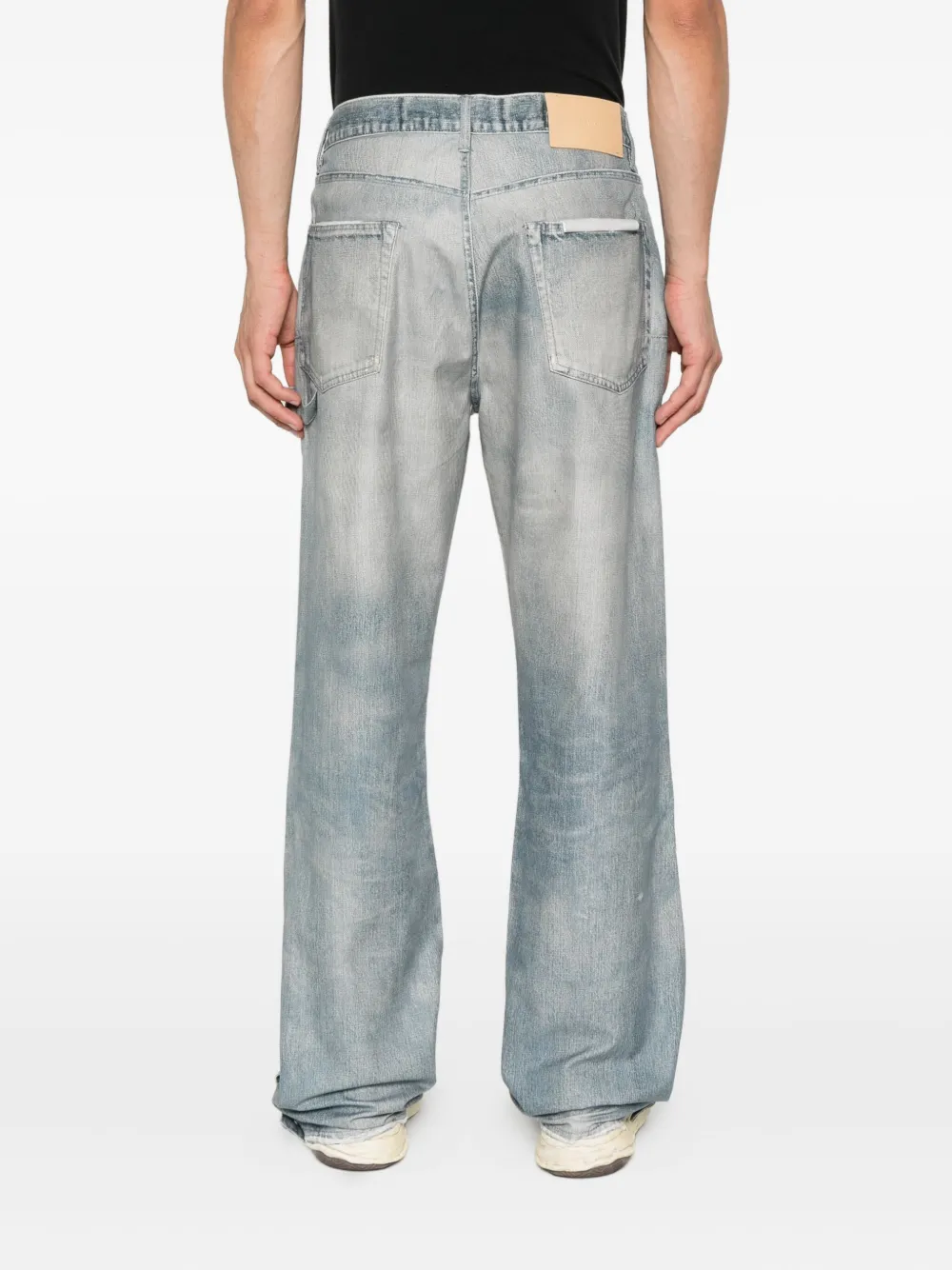 Purple Brand Gerafelde jeans met knoopsluiting Blauw
