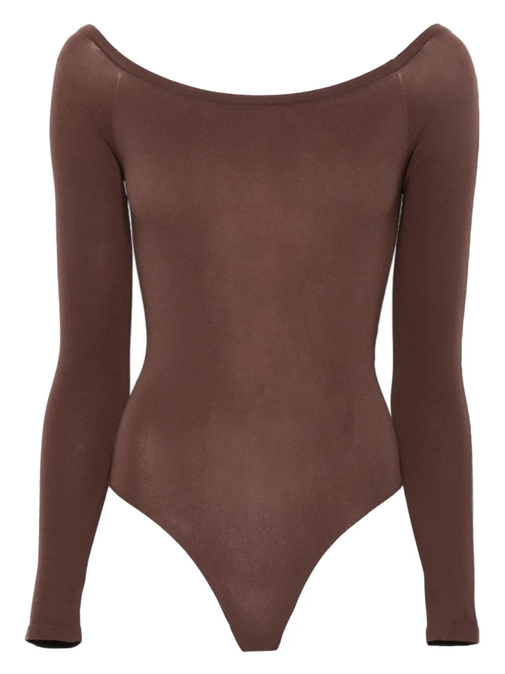 Боди Alaïa с длинными рукавами и открытыми плечами