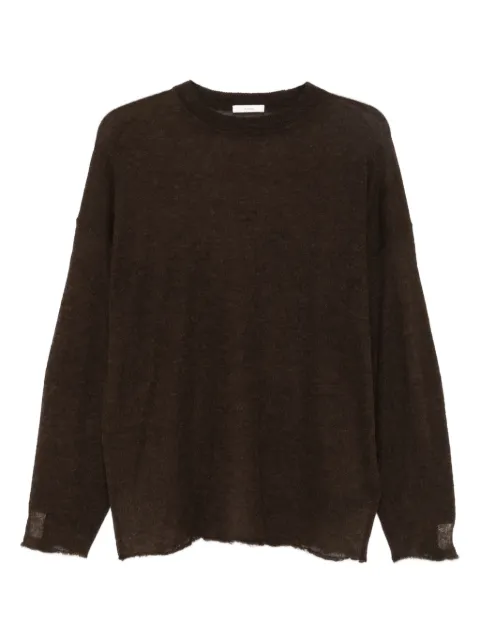 Haikure frayed-hemline round-neck sweater