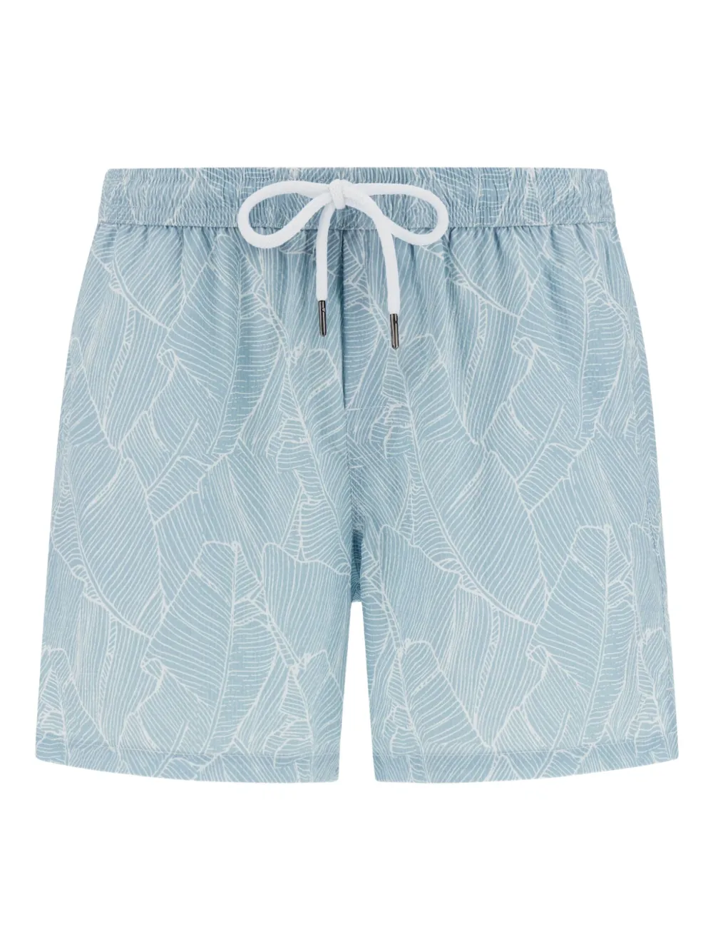 Boggi Milano Badpak met bladerprint en trekkoord Blauw
