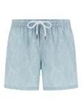 Boggi Milano leaf-print drawstring swimsuit - Blue